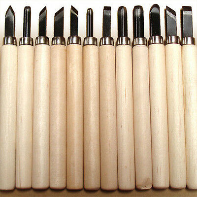 12 Pc Wood Carving Knife Chisel Set Hand Woodworkers Tool