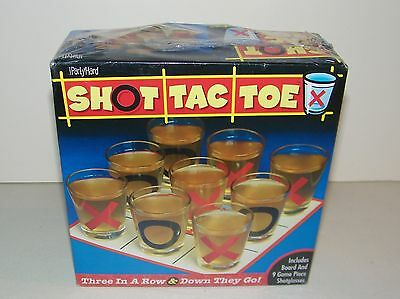 I Party Hard Shot Tic Tac Toe 10pc Shot Glass Drinking Board Game New Sealed