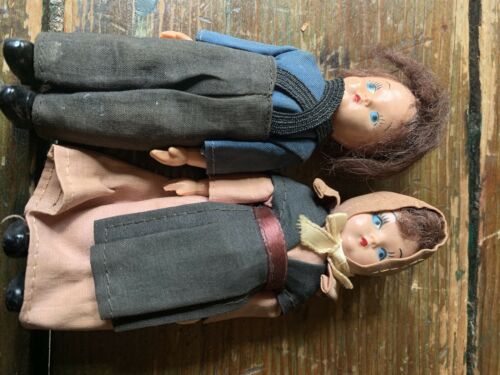 Antique Madame Alexander 5” Amish Boy And Girl Dolls