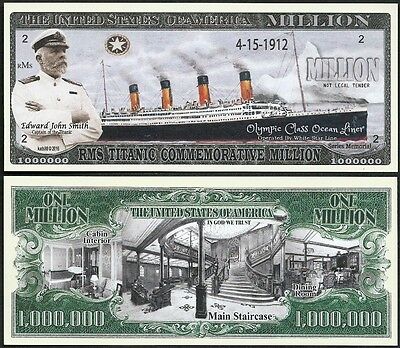 Rms Titanic Commemorative Million W Captain Edward John Smith - Lot Of 10 Bills