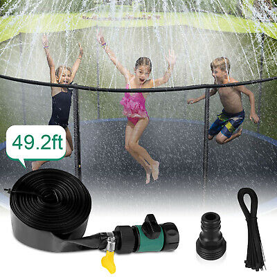 49ft Trampoline Sprinkler Kids Summer Outdoor Water Toy Fun Waterpark Spray Cool