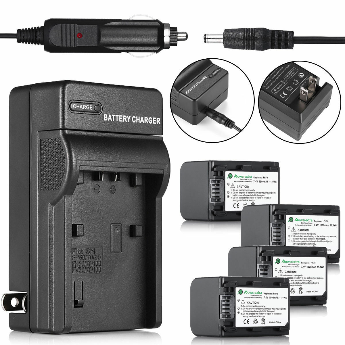 Battery+charger For Sony Handycam Dcr-sr42 Sr45 Sr47 Np-fh70 Hdr-sr11 Np-fh100